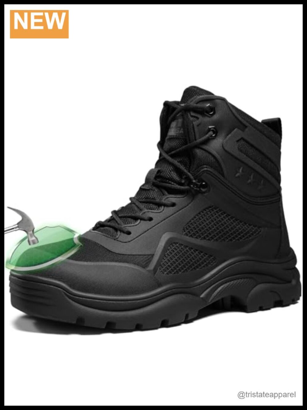 Steel Toe Work Boots Men Kevlar Puncture Resistant Safety Construction